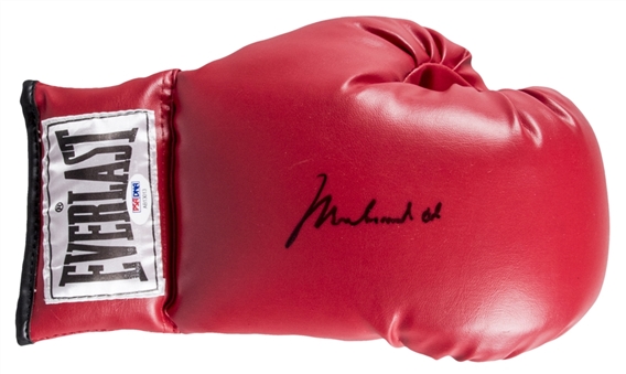 Muhammad Ali Autographed Everlast Red Boxing Single Glove  (PSA/DNA)